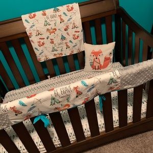 Fox tribal Aztec crib / nursery bedding